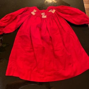 Smocked Christmas reindeer dress